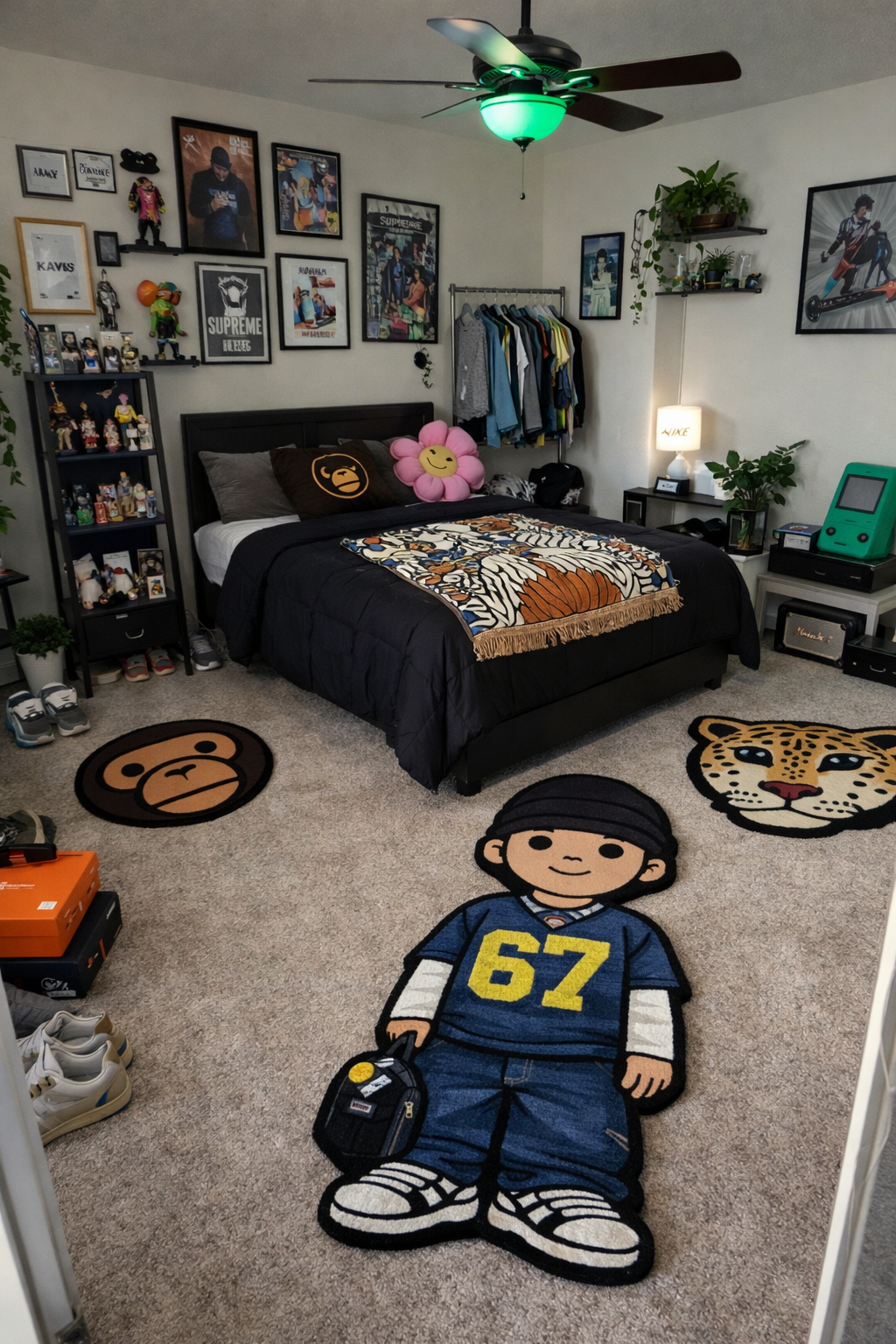 Personalized Bape Style Cartoon into Rug